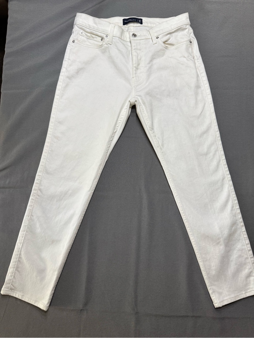 Abercrombie & Fitch Men’s White Skinny Stretch Jeans 34x30